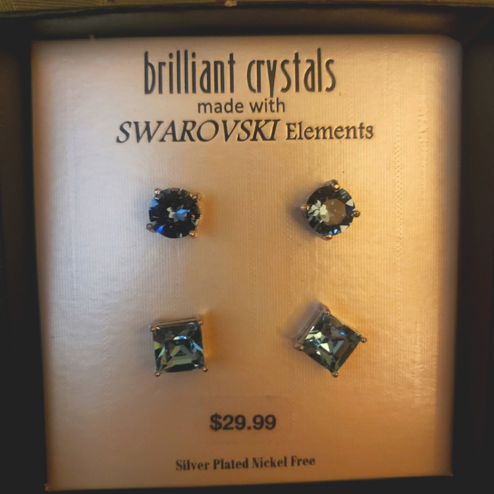 New in Box Crystal Earrings made with Swarovski ----SOLD----